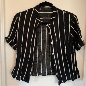 **Trendy Button Down Striped Shirt**